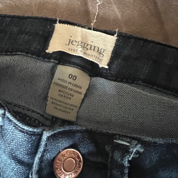 Garage Dark Wash Skinny Denim Jegging W/Brass Ankle Zip Detail - Picture 4 of 4